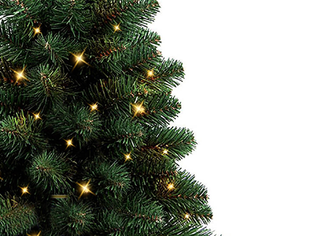WEIHNACHTSBAUM künstlich Narnie in Blumentopf 45cm mit LED Beleuchtung, Tannenbaum Christbaum Kunstbaum Dekobaum - Grün, Kunststoff/Stein (33/45cm) - LAALU