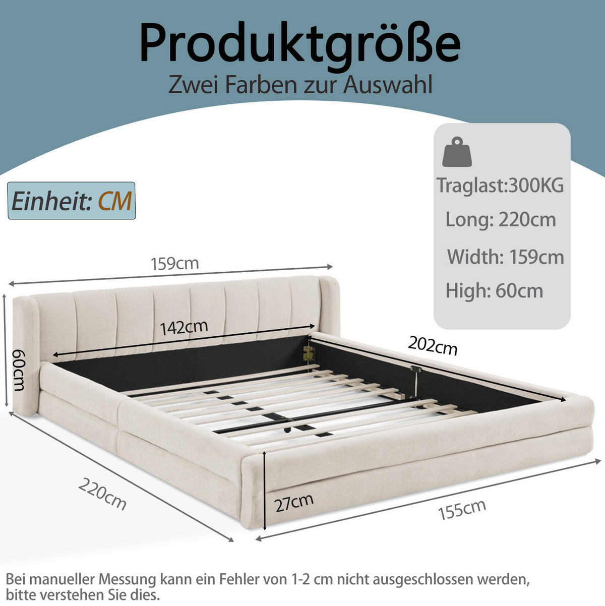 POLSTERBETT 140/200 cm mit ergonomischem Kopfteil und Chenillebezug, Beige - Beige, Kunststoff (140/200cm) - Redom