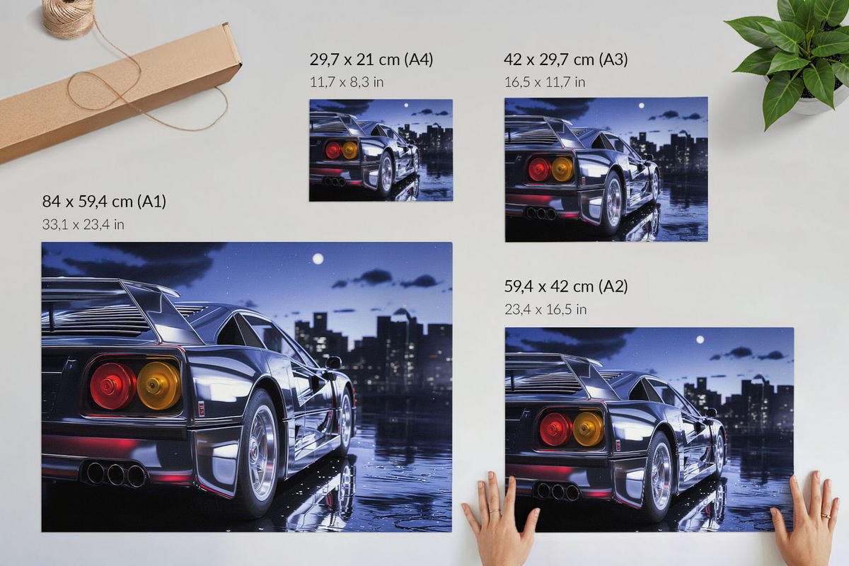POSTER - 42x29 cm (A3) - Veil 21 - Sportwagen - Violett, Textil (42/29.7/0.1cm) - TULUP