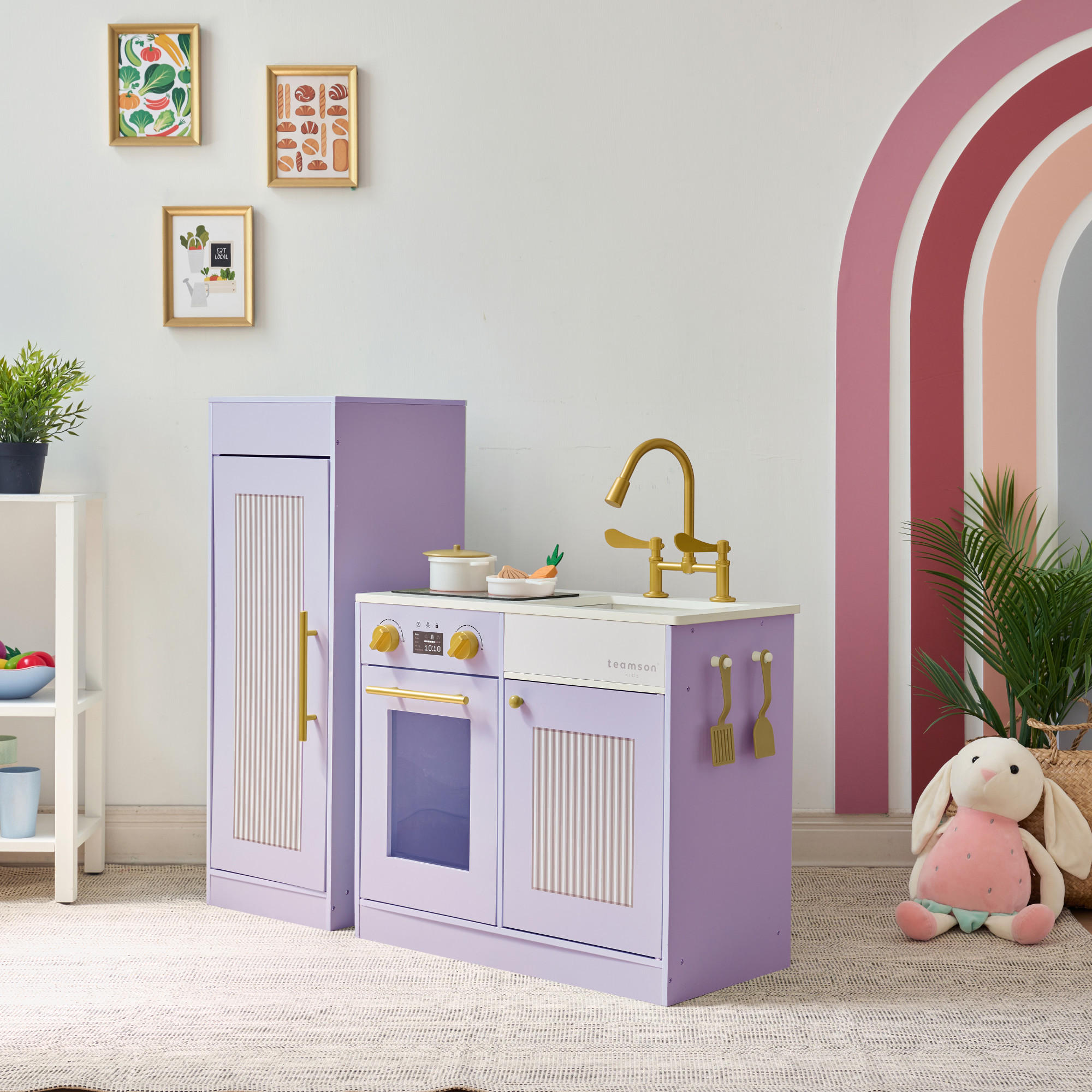 KINDERKÜCHE Chester - Lila, Holzwerkstoff (85/30/80cm) - Teamson Kids