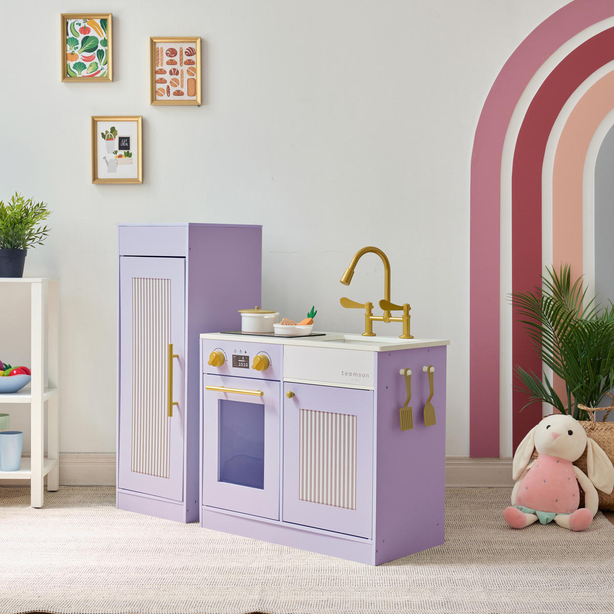 KINDERKÜCHE Chester - Lila, Holzwerkstoff (85/30/80cm) - Teamson Kids