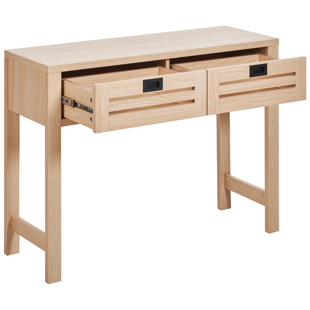 KONSOLENTISCH heller Holzfarbton 2 Schubladen Randa - Hellbraun, Holzwerkstoff (35/100/75cm) - Beliani
