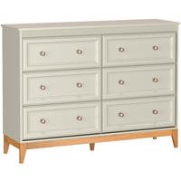 KOMMODE Charlott mit 6 Schubladen - Kaschmir/Eichefarben, Holz/Holzwerkstoff (135.5/100/40.5cm) - Beautysofa