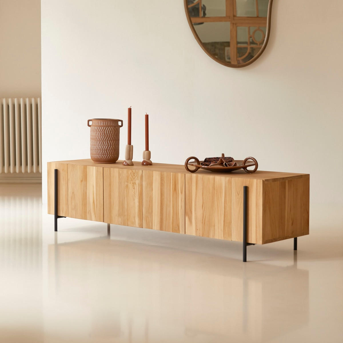 TV-SCHRANK Honorine Natur aus Teak - Naturfarben, Holz (170/44/50cm) - Tikamoon