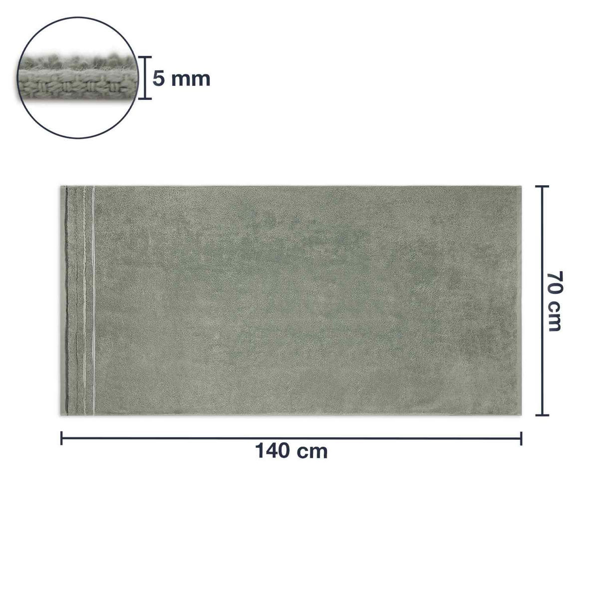 DUSCHTUCH JASMINA WEICH - Grau, Textil (70/140cm) - WohnDirect