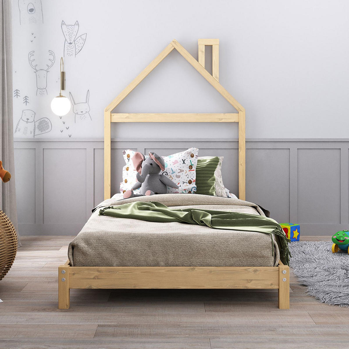 KINDERBETT LIZ 90X200 CM - Naturfarben, Holz (90/200cm) - IDIMEX