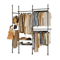 TELESKOP KLEIDERSTÄNDER B(209–311)xT(37)xH(200–285)cm Schwarz - Schwarz, Kunststoff (311/285/3cm) - SoBuy