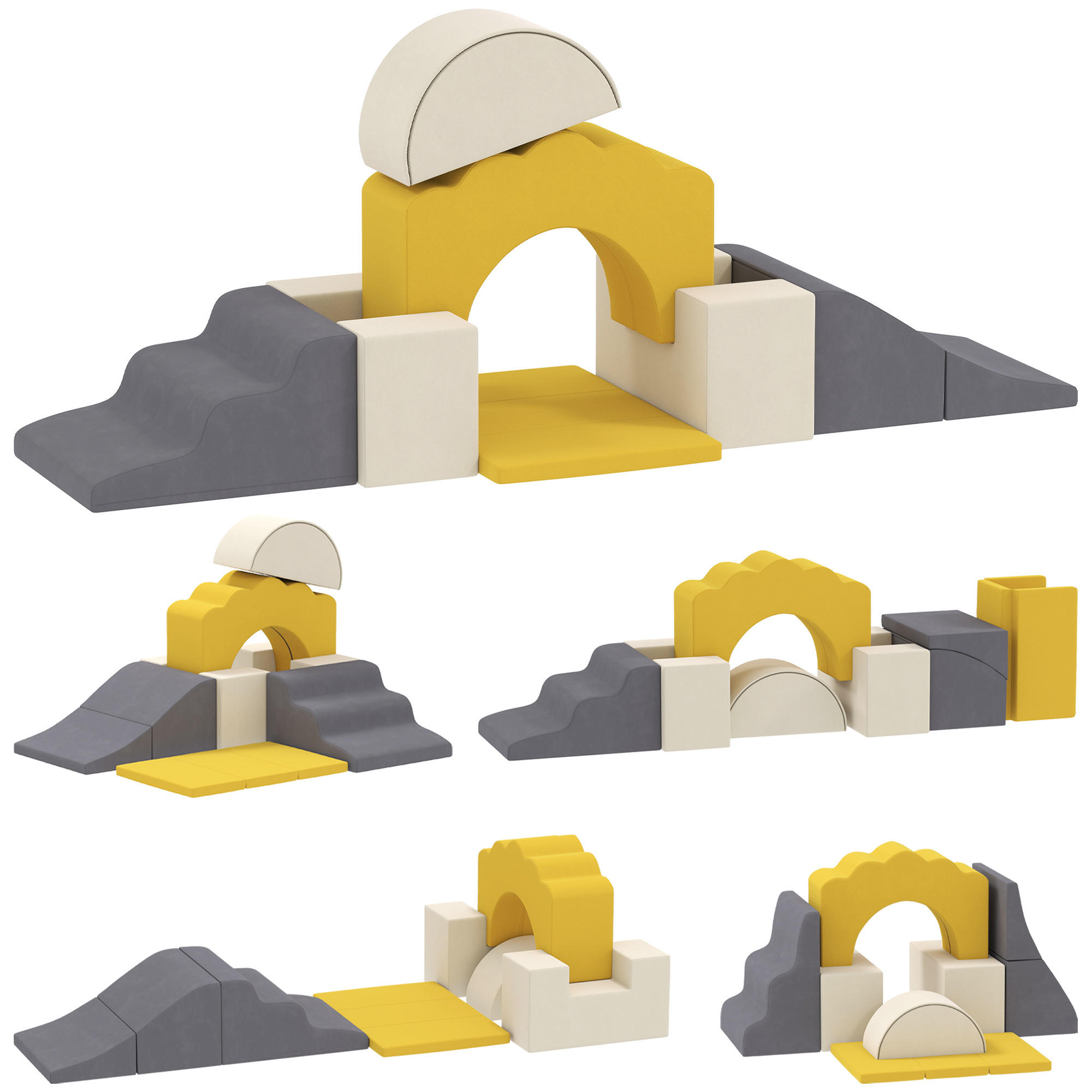 Aiyaplay Softplay-Set Gelb 40x50 cm