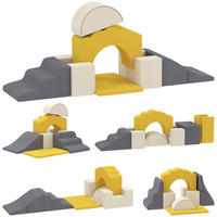SOFTPLAY-SET 7er Set Samt PU-Schaumstoff Gelb - Gelb, Textil (40/50cm) - AIYAPLAY