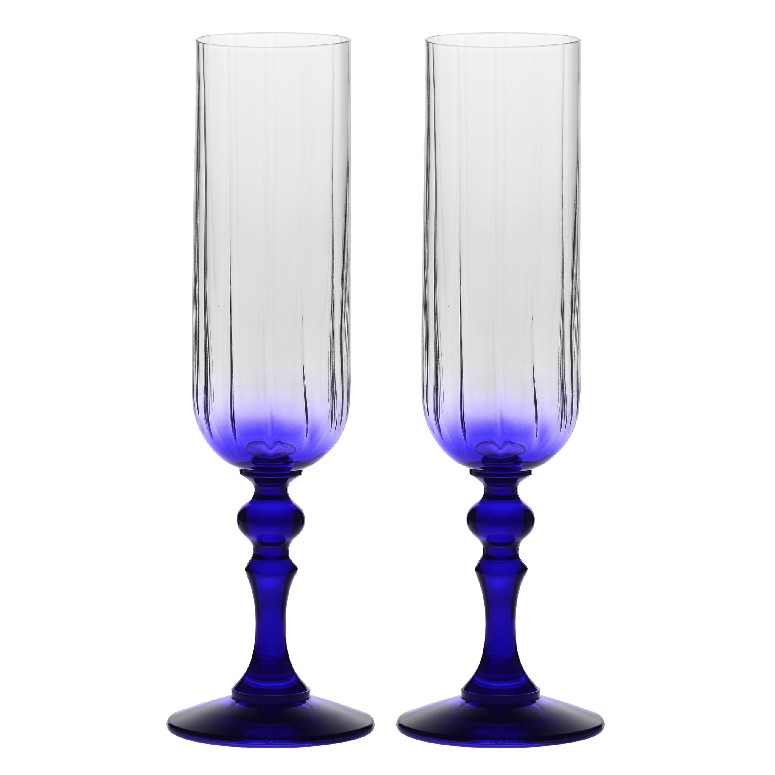 SEKTGLÄSER, 2er-Set, 200 ml - Dunkelblau, Glas (0.2L) - Krosno Glass