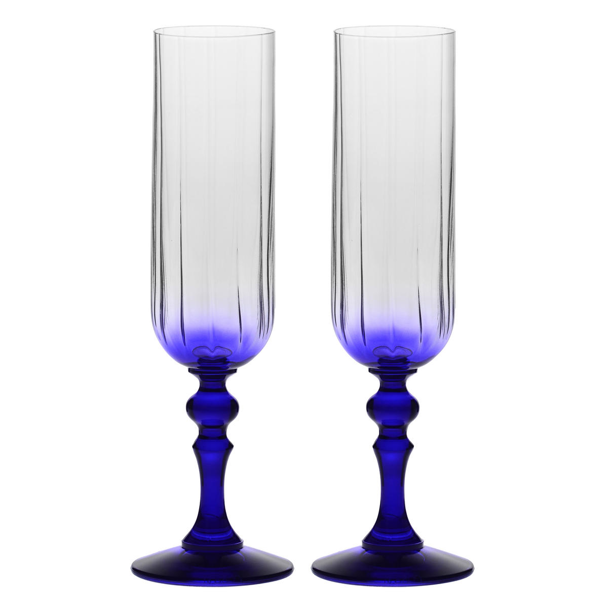 SEKTGLÄSER, 2er-Set, 200 ml - Dunkelblau, Glas (0.2L) - Krosno Glass
