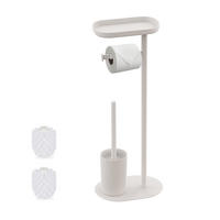 WC-SET - bijela, metal/plastika (23/65/17cm) - Relaxdays