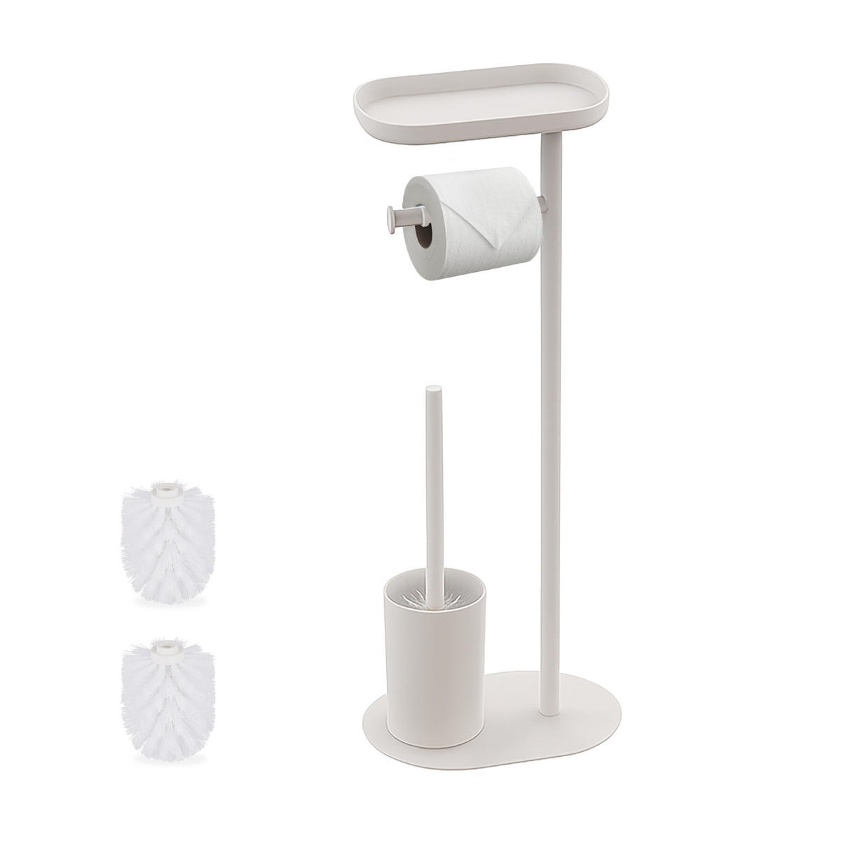 WC-SET - bijela, metal/plastika (23/65/17cm) - Relaxdays