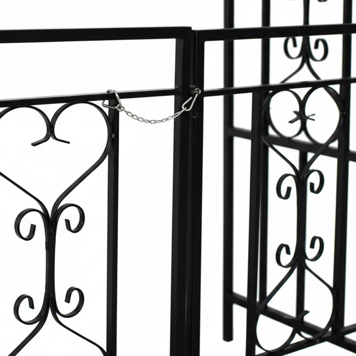 ROSENBOGEN Schwarz mit Doppeltor 206 cm - Schwarz, Metall (50/206/114cm) - Relaxdays