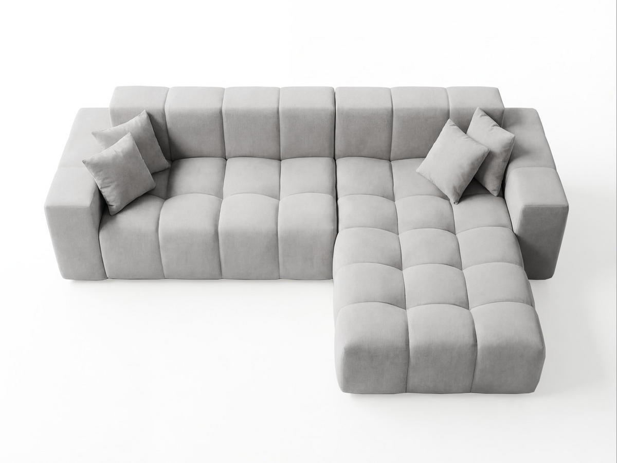 ECKSOFA Loopo Grau Rechts - Grau, Holz/Textil (265/180cm) - Graingold