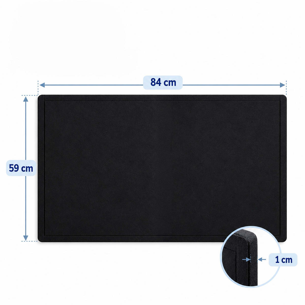PINNWAND Schwarz Filz faltbar 84x59 cm - Schwarz, Textil (59/84/1cm) - Relaxdays