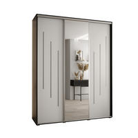 SCHWEBETÜRENSCHRANK 235,2/200/45 3-türig - Silberfarben/Schwarz, Holz/Metall (200/235/45cm) - Abiks Möbel