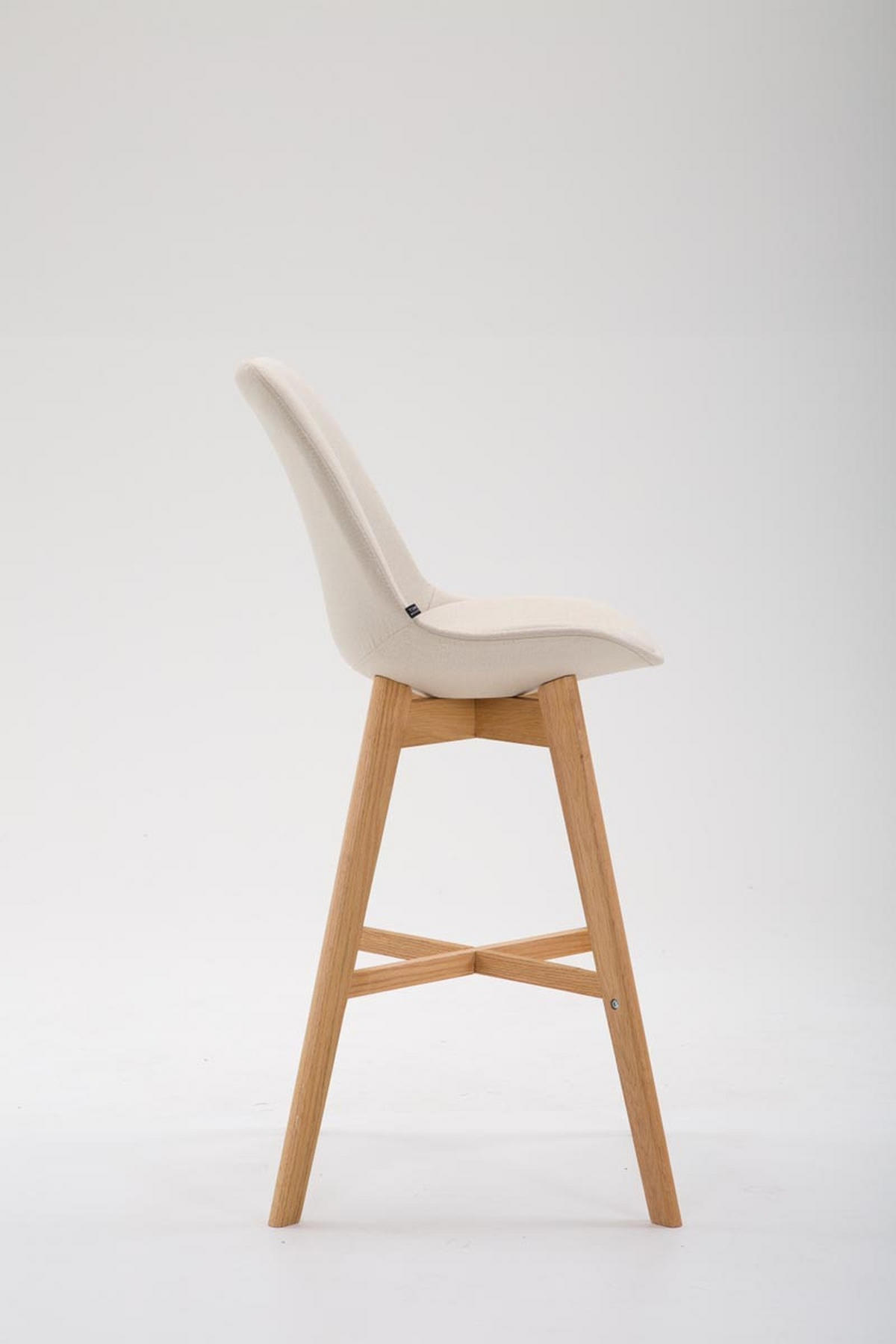 BARHOCKER Canada, 2er Set, Gestell natura, Stoff Creme - Creme/Naturfarben, Holz/Textil (48/100/56cm) - TPFLiving