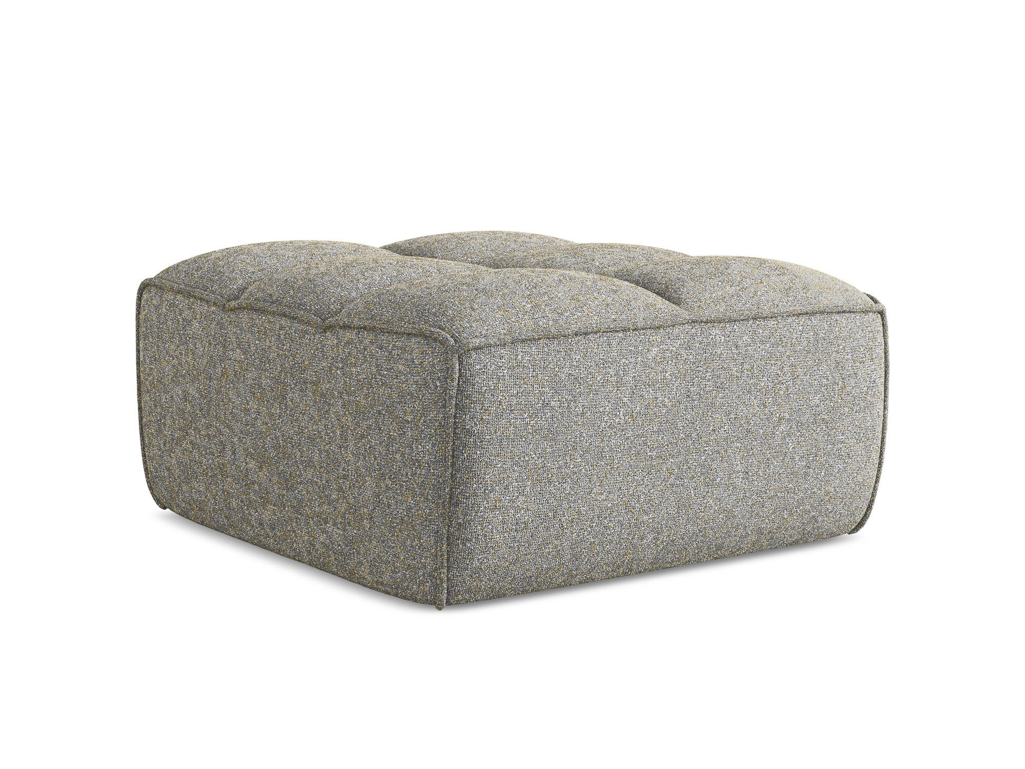 POUF Strukturstoff Stoff Beige - Beige/Schwarz, Kunststoff/Textil (80/43/93cm) - Makamii