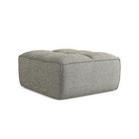 POUF Strukturstoff Stoff Beige - Beige/Schwarz, Kunststoff/Textil (80/43/93cm) - Makamii