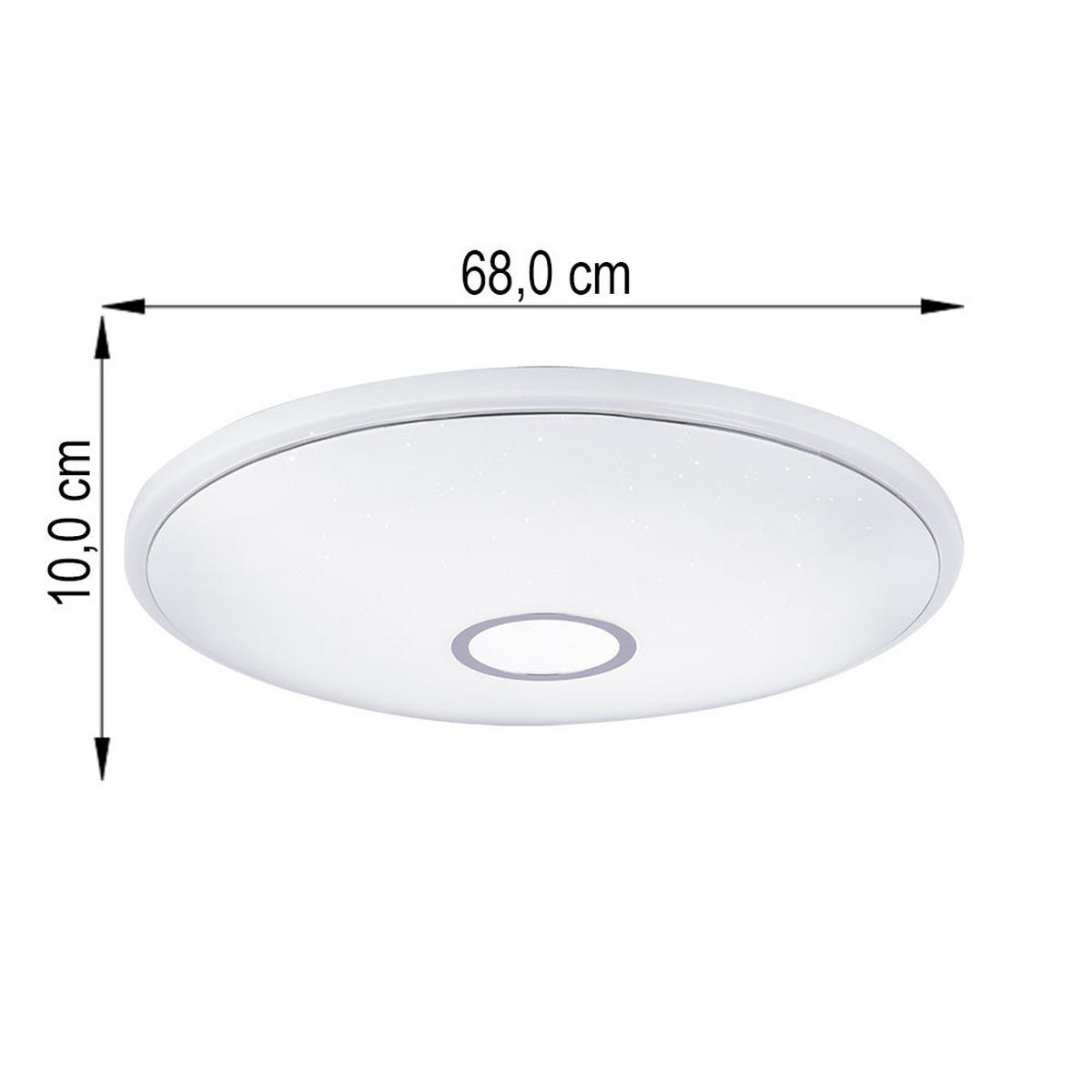 LED DECKENLEUCHTE Metall Weiß CONNOR - Weiß, Metall (68/68/10cm)