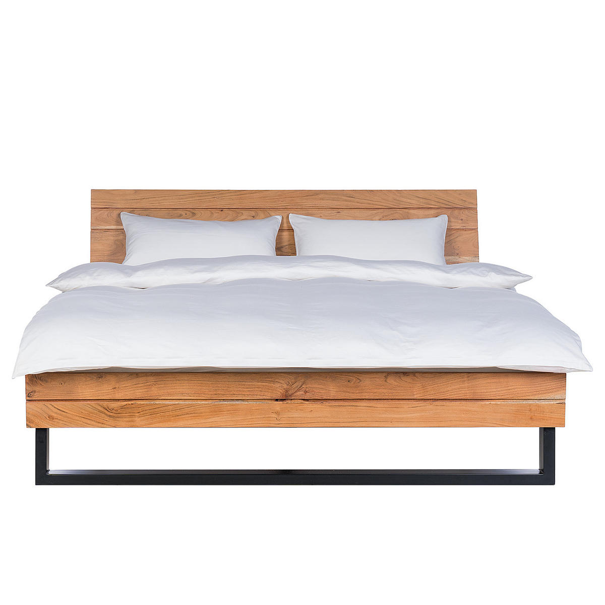 MASSIVHOLZBETT - Akazie massiv - Akaziefarben, Holz (180/200cm) - home24