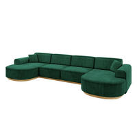 WOHNLANDSCHAFT MARI-U2-v2 - 388x171x83 cm Grün Velours - Grün, Holzwerkstoff/Textil (388/83/171cm) - ALTDECOR