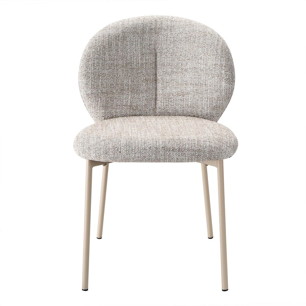 SET med 2 stolar i melerat beige tyg, 60 cm breda - AMBRE - Beige, Textil (48/80/60cm) - Calicosy