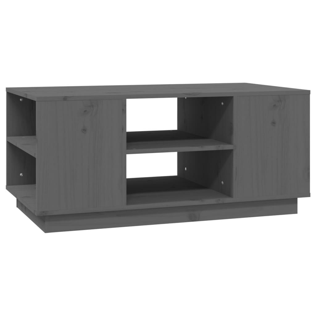 COUCHTISCH Grau 90x49x40,5 cm Massivholz Kiefer - Grau, Holz (90/49/40.5cm) - furnicato