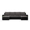 U-SOFA MIT SCHLAFFUNKTION FORESTA, Dunkelgrau + Schwarz - Dunkelgrau/Schwarz, Textil (302/89/159cm)