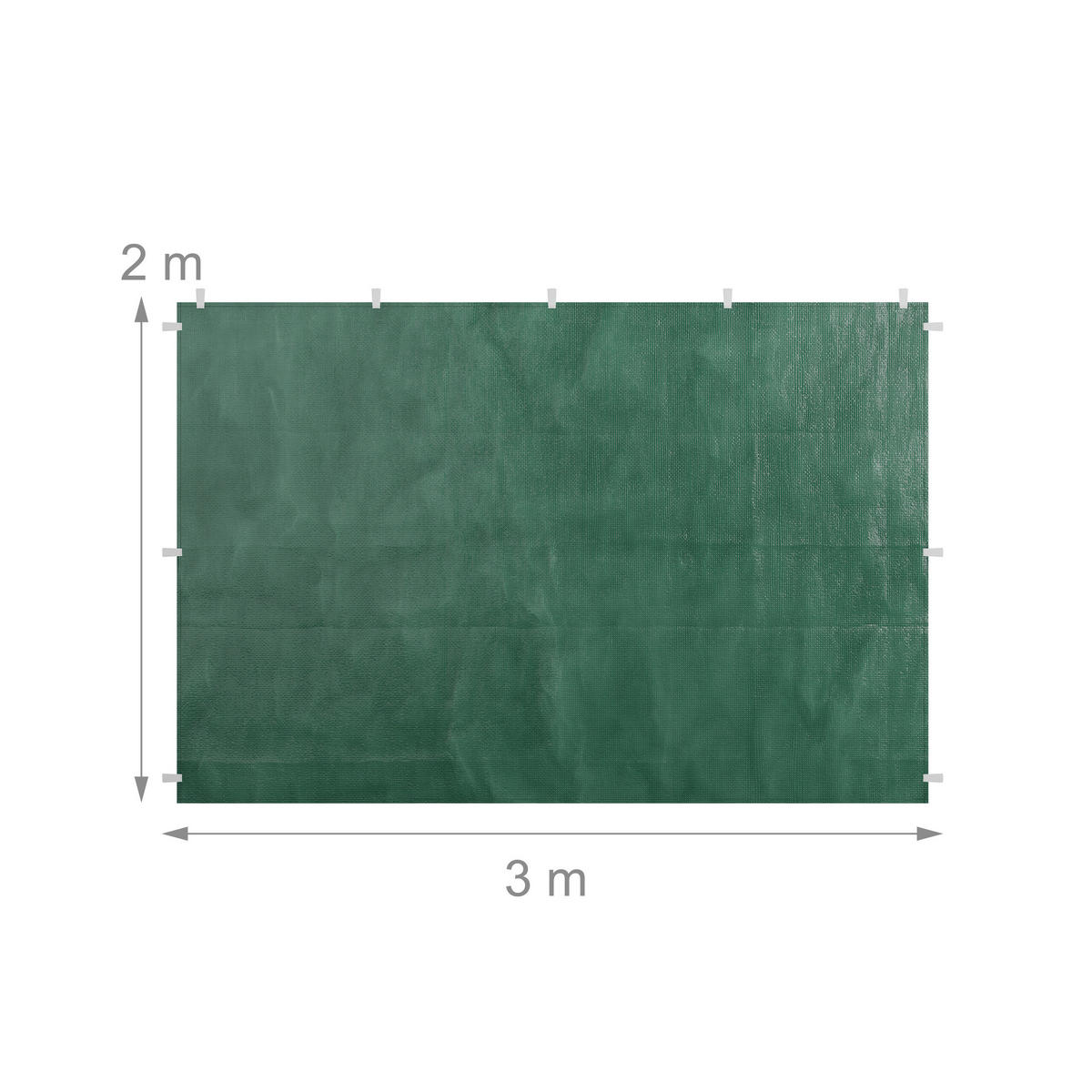 3xPAVILLON-SEITENTEILE - Dunkelgrün, Kunststoff (300/200/0.1cm) - Relaxdays