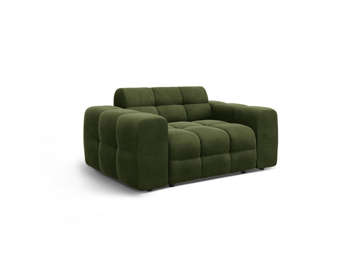 SOFA Kendal aus Samt armeegrün 2 Sitzplätze - Olivgrün, Textil (156/79/103cm) - Micadoni