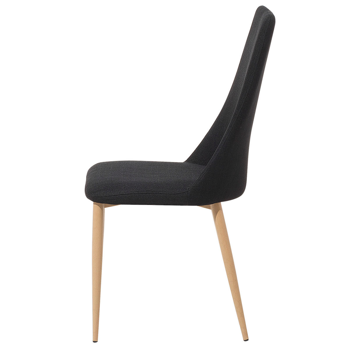 ESSZIMMERSTUHL 2er-Set Polsterbezug Schwarz Clayton - Schwarz, Textil/Metall (47/96/58cm) - Beliani