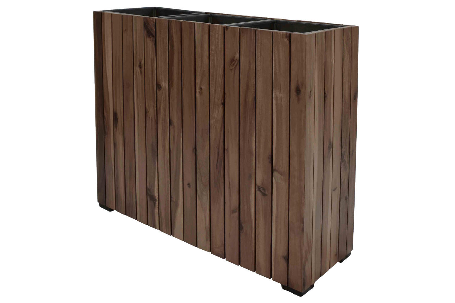 PFLANZKASTEN Colorado 2, 79x28x62 cm, Akazienholz, dunkel Braun - Dunkelbraun, Holz (28/62/79cm) - dasmöbelwerk