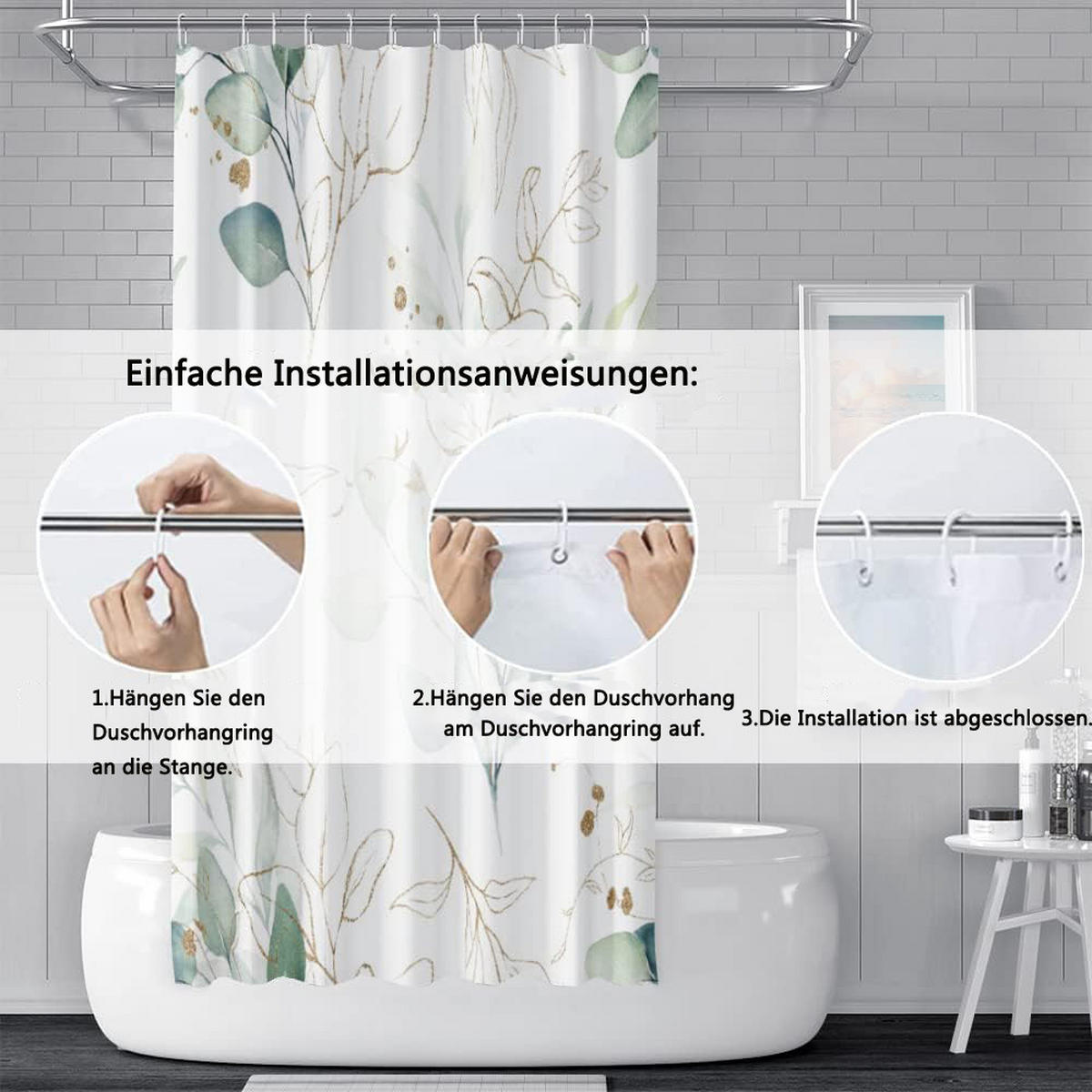 DUSCHVORHANG 180/180 cm Weiß - Weiß, Textil (180/180cm) - Kaket