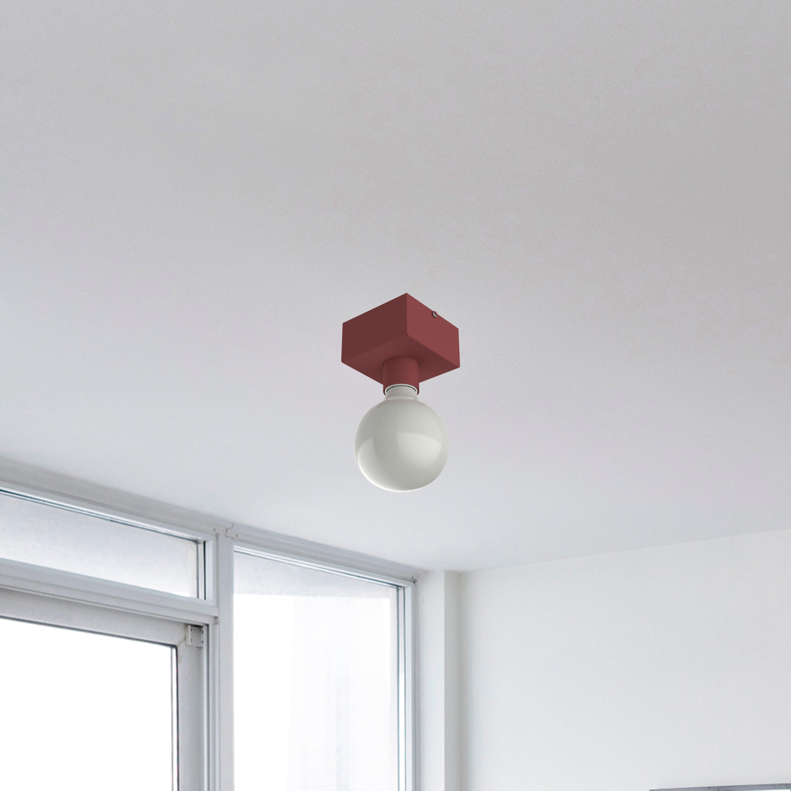 DECKENLEUCHTE - Rot, Metall (10/10/7.5cm) - Lumicom