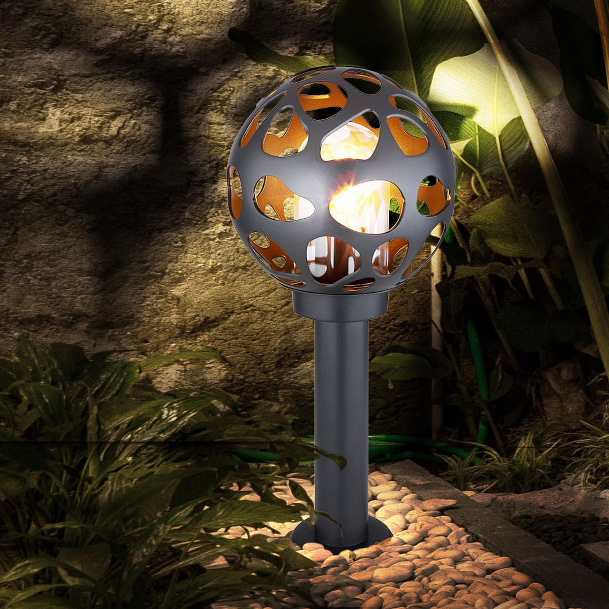 LED WEGELEUCHTE HILARIO Aluminium Anthrazit - Anthrazit, Metall (20/20/45cm) - Globo Lighting