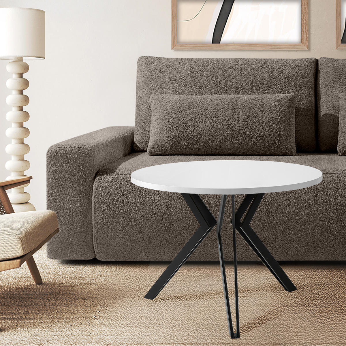 COUCHTISCH TETRO Kaffeetisch - Weiß, Holzwerkstoff/Metall (65/65/51cm) - KONSIMO®