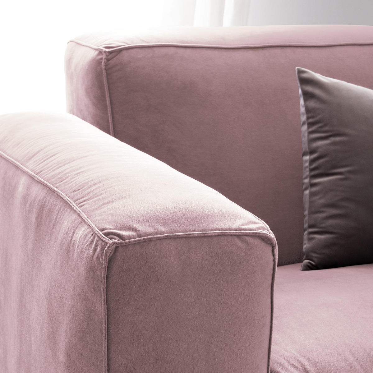 2-SITZER SOFA - Mauve, Textil (190/75/96cm) - home24