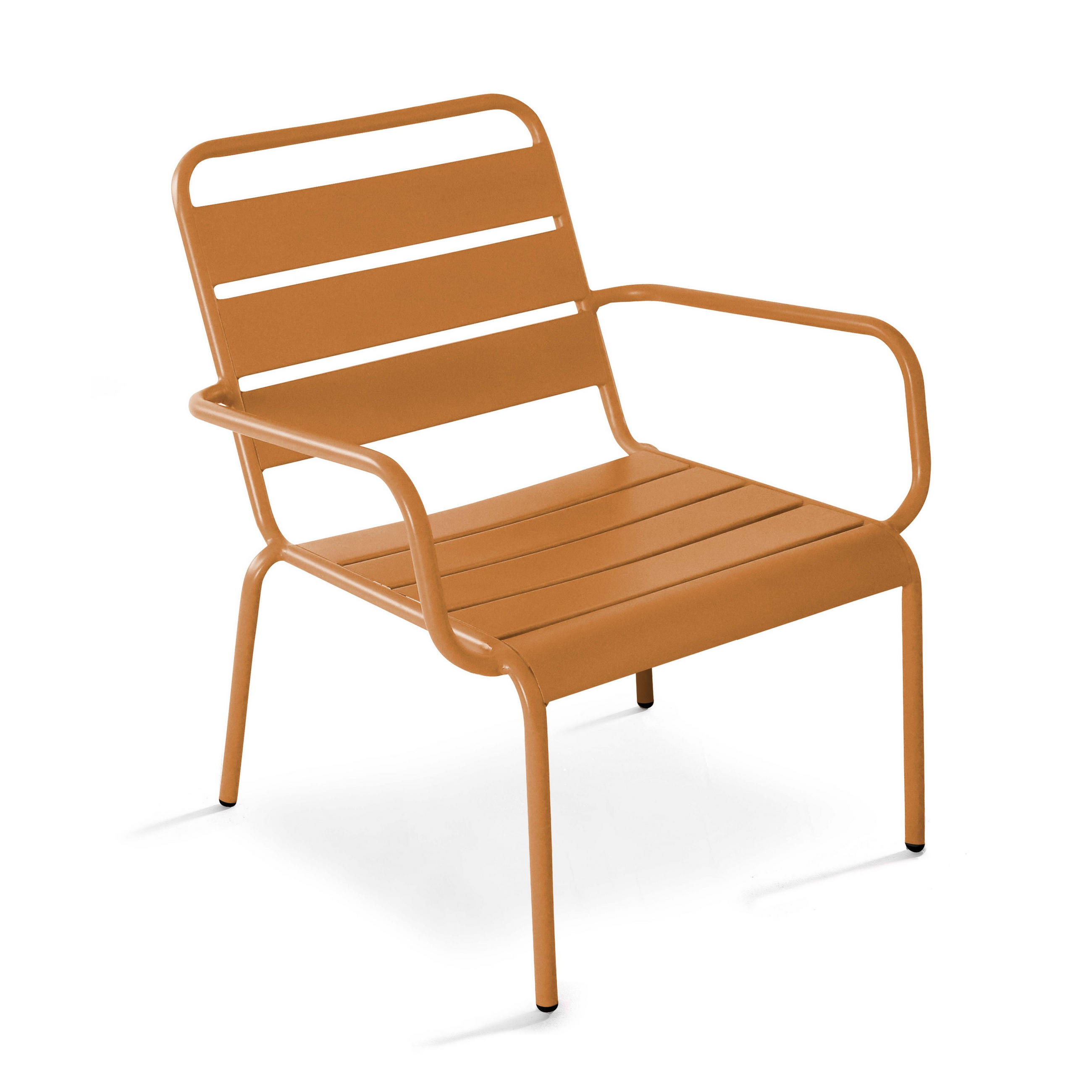 RELAXSESSEL MIT HOCKER 2-tlg., Karamell - Braun, Metall (64/72/60cm) - Oviala