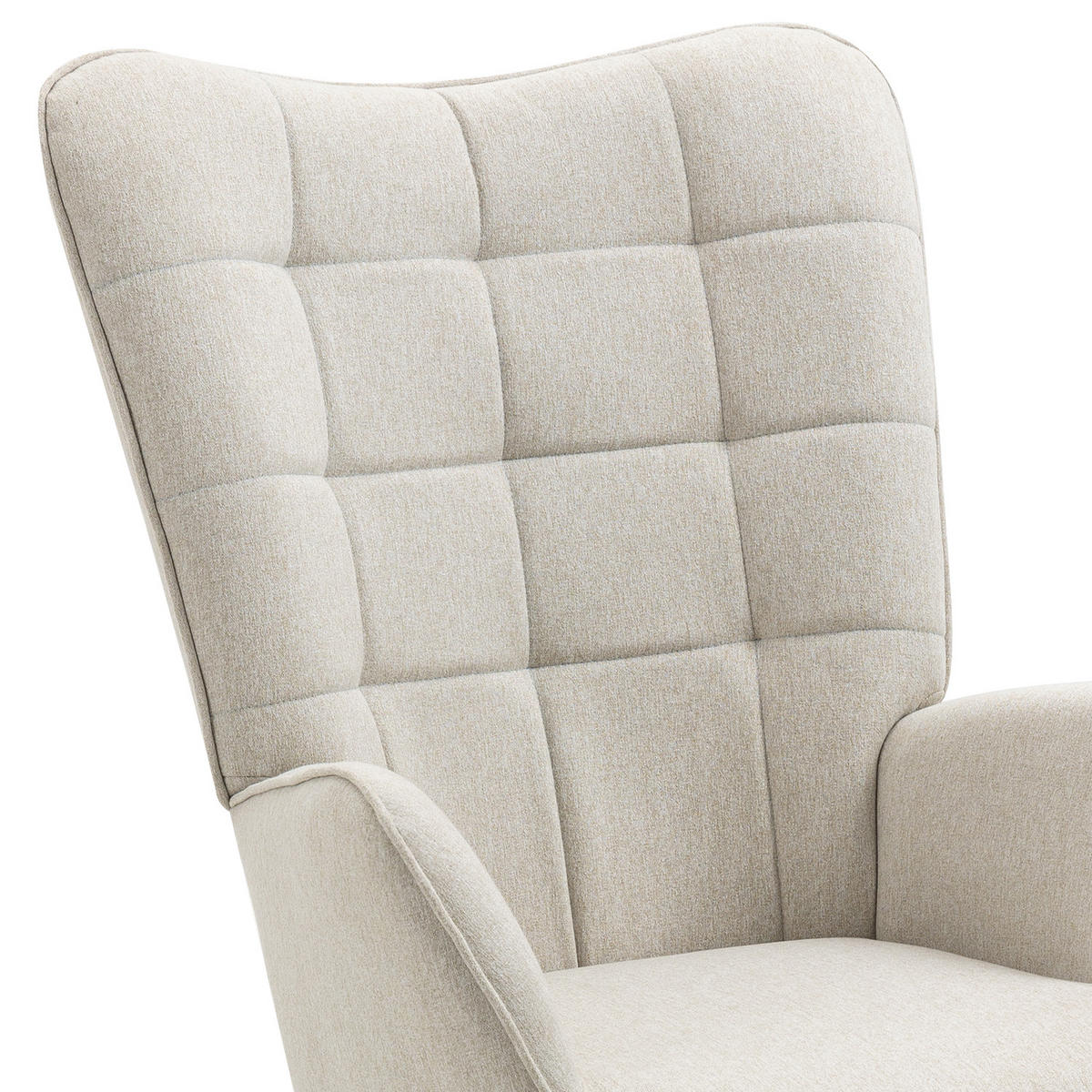 OHRENSESSEL in Webstoff, Beige - Beige, Holz/Textil (66/106/53cm) - Meubles Cosy