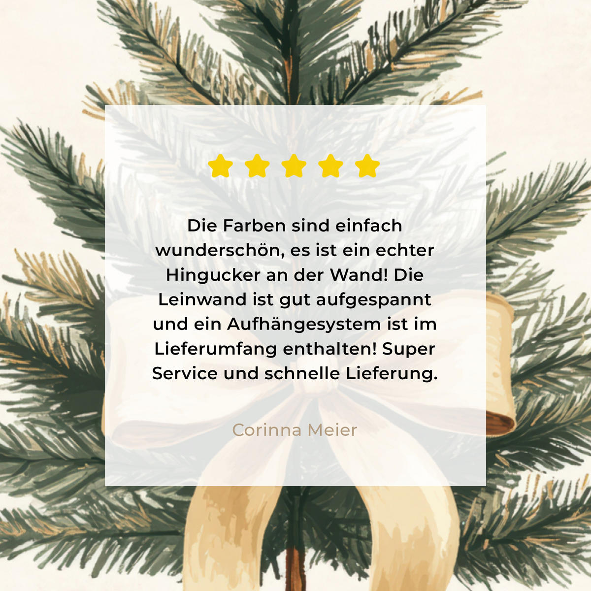 LEINWANDBILD Weihnachtsbaum - Weihnachten - Frohe Weihnachten - Beige 60x80 cm - Sandfarben, Textil (60/80cm) - MuchoWow