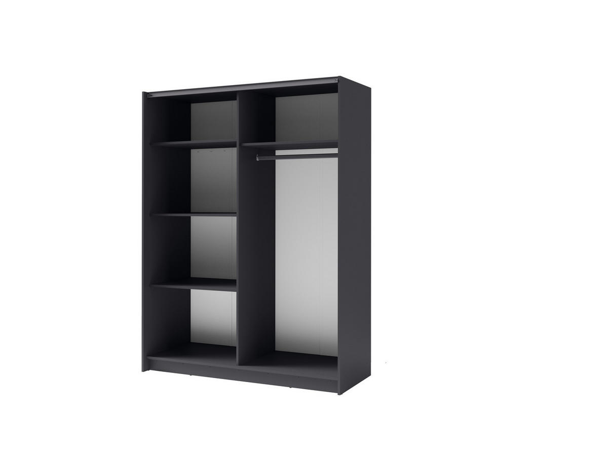 KLEIDERSCHRANK Graphit 181/199/62 - Graphitfarben, Holzwerkstoff (181/199/62cm) - RAUMHIRSCH FURNITURE