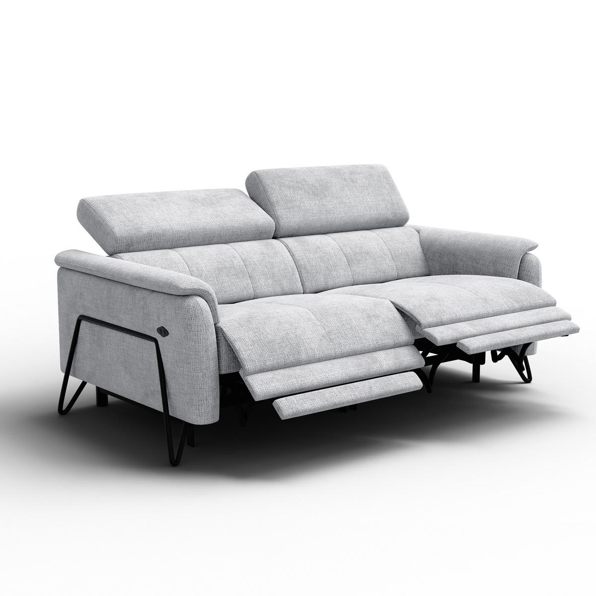 RELAXSOFA RODEN 3-Sitzer, hellgrau - Hellgrau, Holz/Textil (194/82/103cm) - Courtois Laville