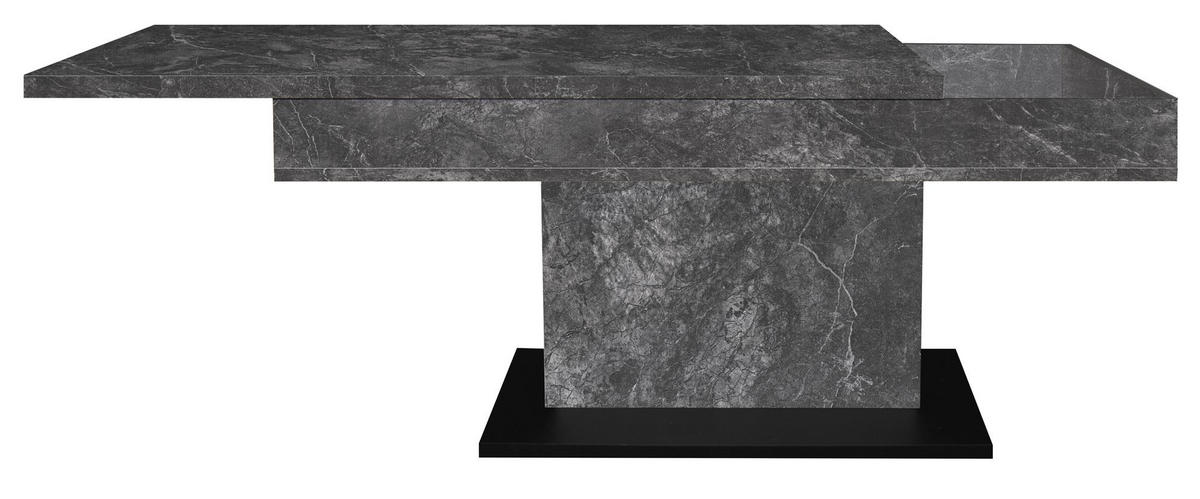 COUCHTISCH Höhenverstellbar Else 1 110x59x60 Holz Keramikoptik Grau - Schwarz/Grau, Holzwerkstoff (110/60/59cm) - 58aufmkessel