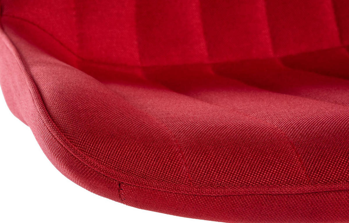 BARHOCKER RIO Rot Stoff Weiß - Rot, Textil/Metall (49.5/91/50cm) - DELUKE