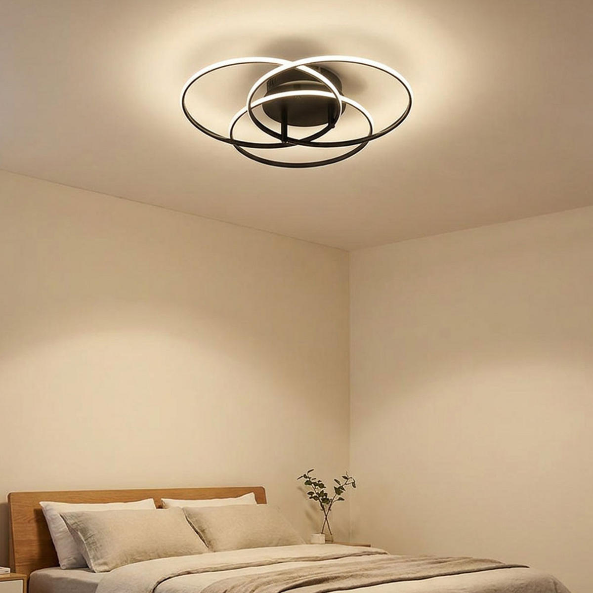 LED DECKENLEUCHTE Metall Schwarz Opal - Schwarz, Metall (45.6/45.6/9.4cm) - Globo Lighting