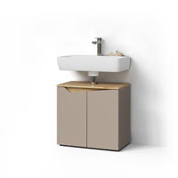 WASCHBECKENUNTERSCHRANK Timavo Greige 60 x 57.5 cm mit 2 Türen - Greige/Eiche Artisan, Holzwerkstoff (60/57.5/35cm) - Livinity®