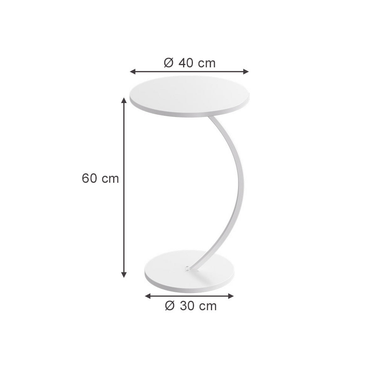 BEISTELLTISCH Alvio Weiß 40 x 60 cm - Weiß, Holzwerkstoff (40/40/60cm) - Vicco