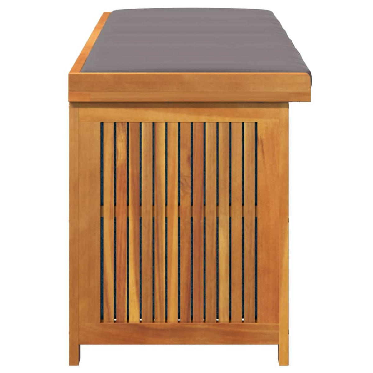 GARTENBOX mit Kissen, 150/50/60,5 cm, aus Massivholz Akazie, Dunkelgrau - Braun, Holz (50/60.5/150cm) - vidaXL